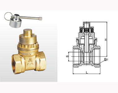 埃美柯黃銅磁性帶鎖閘閥結(jié)構(gòu)圖