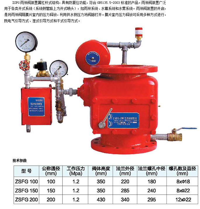 埃美柯雨淋報(bào)警閥參數(shù)圖